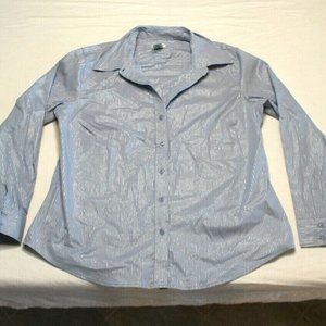 Chico's Pin Stripe Button Front long Sleeve Blouse